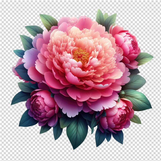 PSD una flor se muestra en una foto con una foto de flores rosas y púrpuras