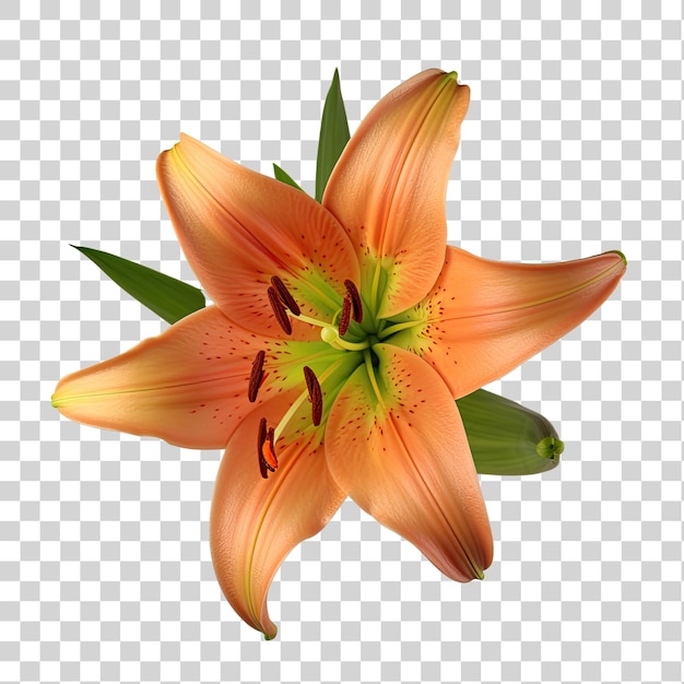 Flor naranja sobre fondo transparente png clipart