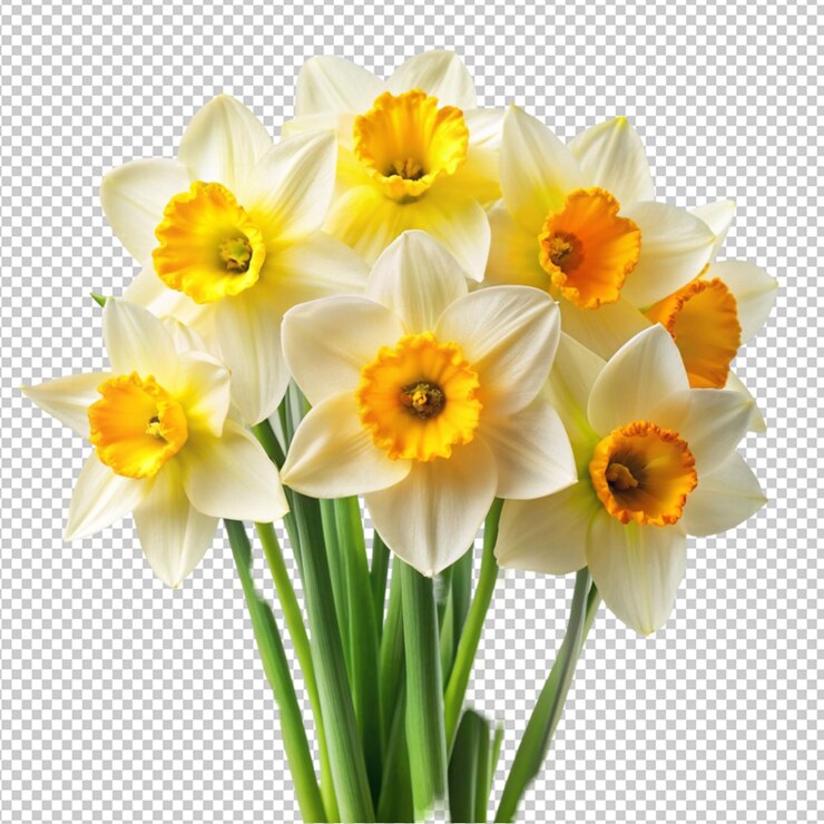 PSD flor de narcisos en un fondo transparente
