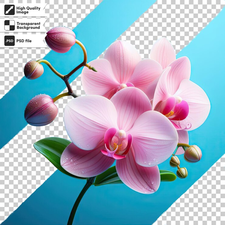PSD flor de orquídea psd en un fondo transparente