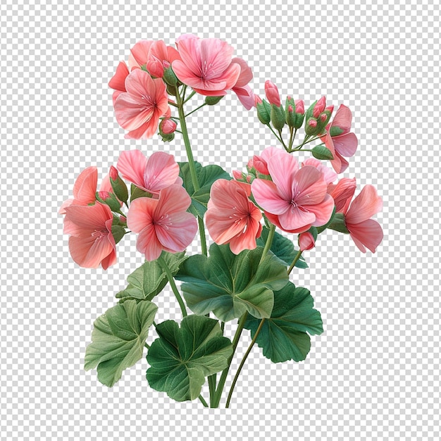 PSD flor de pelargonio aislada