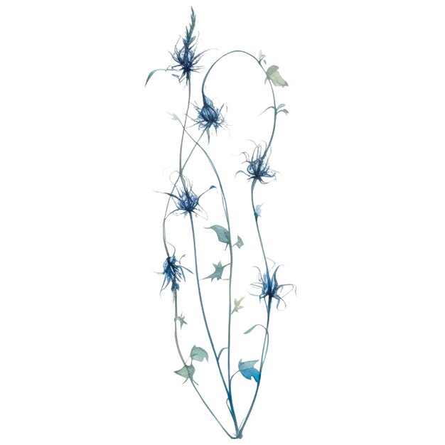 PSD flor pintada a aquarela elementos de design de flores desenhados à mão isolados em fundo branco