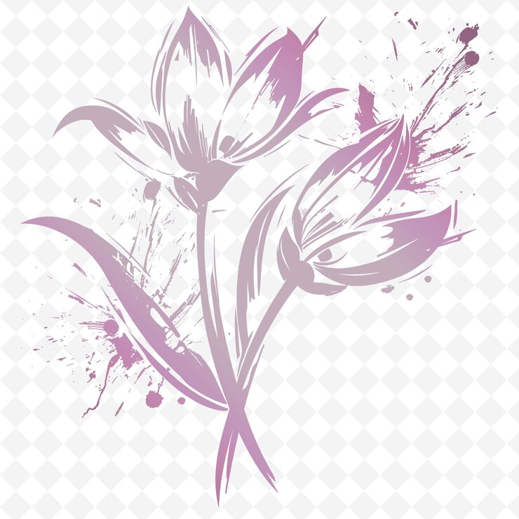 PSD una flor púrpura con un fondo rosa con un fondo púrpura