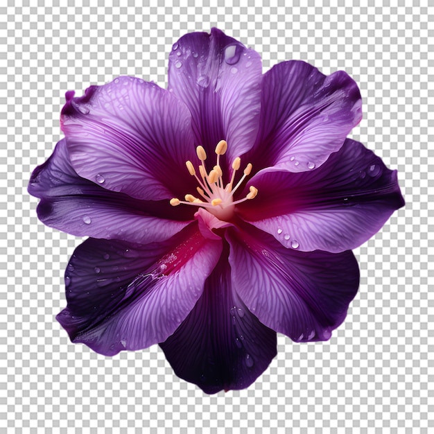 PSD flor púrpura en un fondo transparente