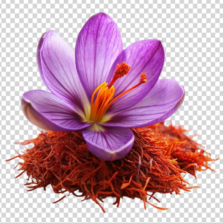 PSD flor púrpura sobre un fondo transparente