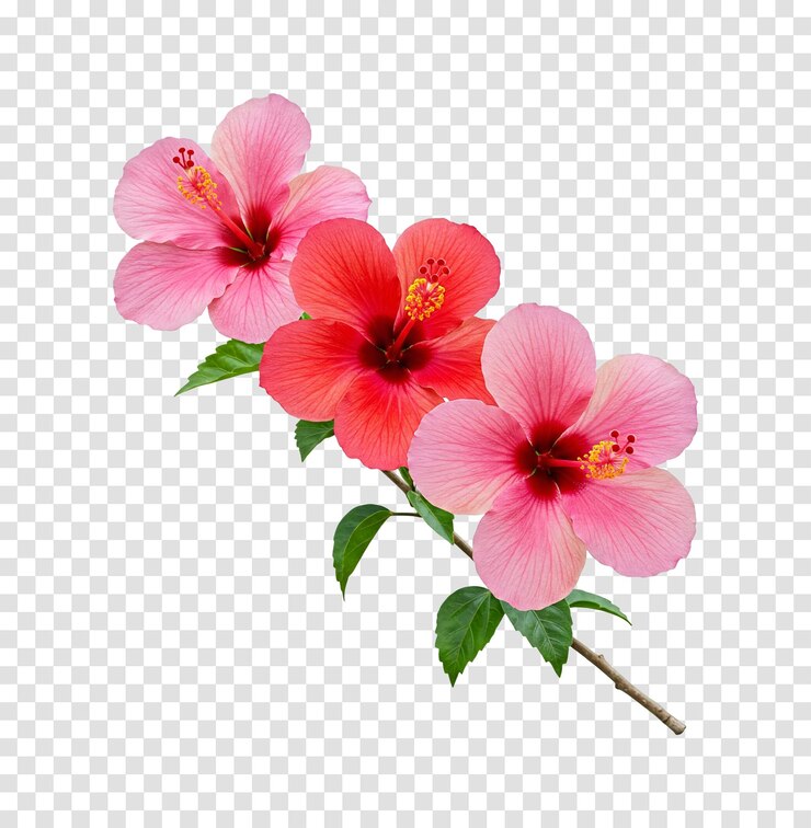 PSD flor de rama de hibisco png fondo transparente clipart para el diseño