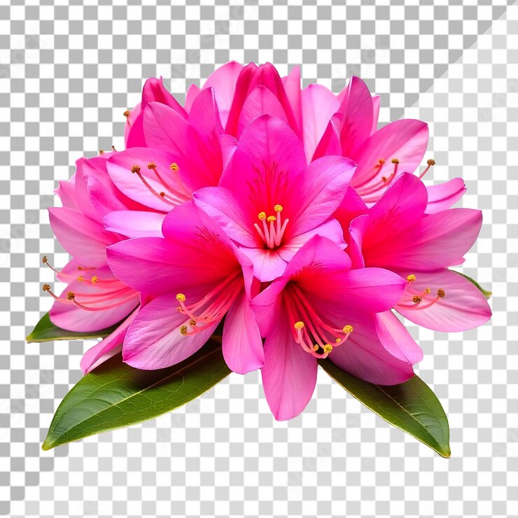 PSD flor de rododendro en un fondo transparente aislado