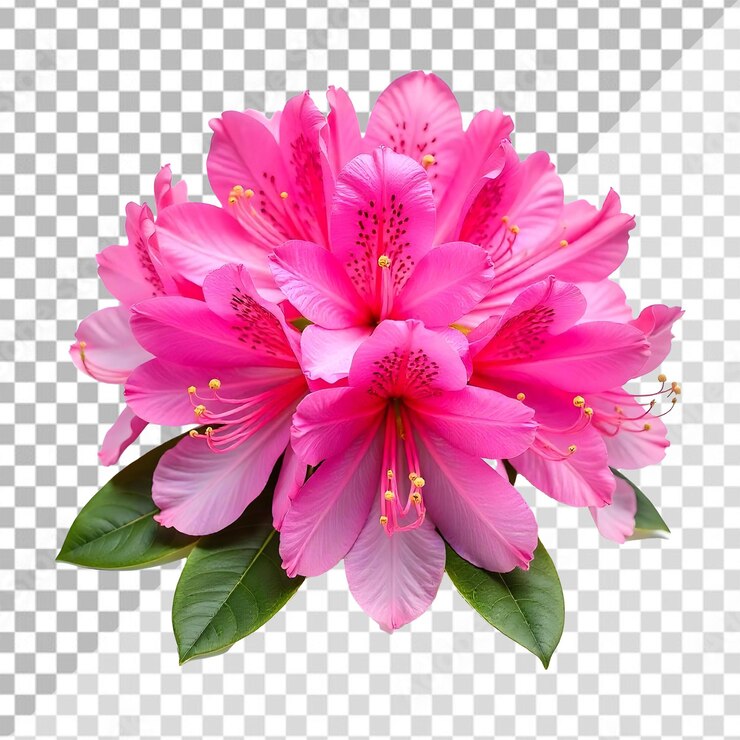 PSD flor de rododendro en un fondo transparente aislado