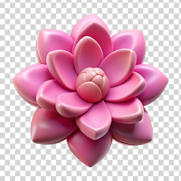 PSD flor rosa 3d aislada sobre un fondo transparente