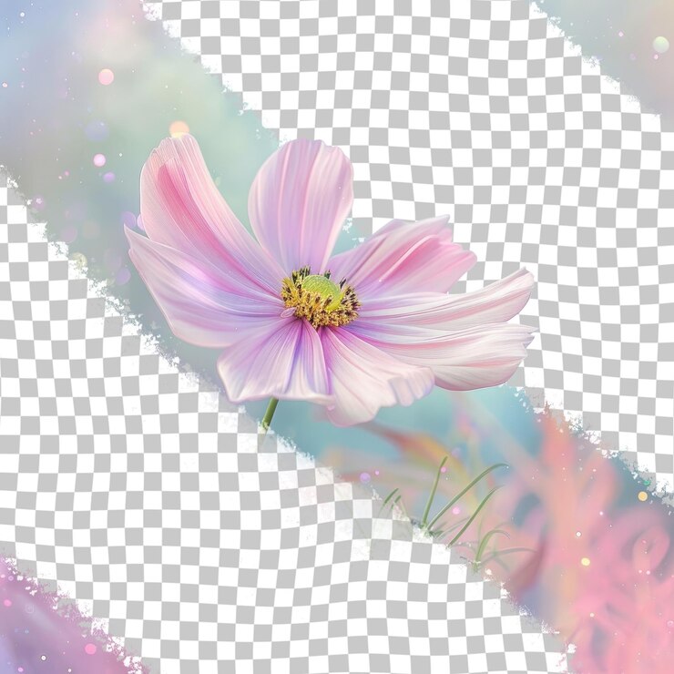 PSD una flor rosa con la palabra feliz en ella