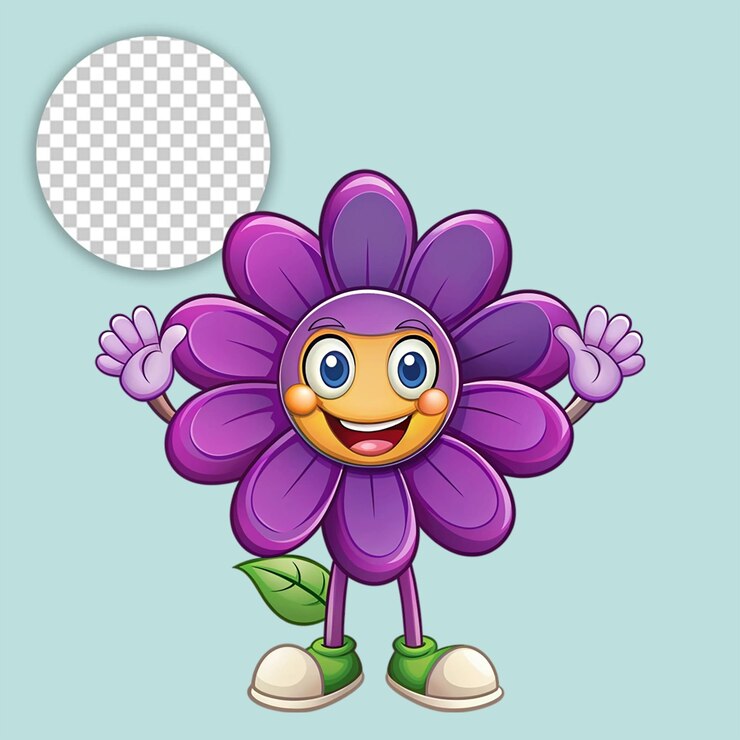 PSD flor sobre un fondo transparente
