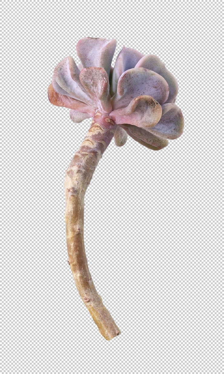 PSD flor suculenta delineada y aislada elemento natural imperfecto