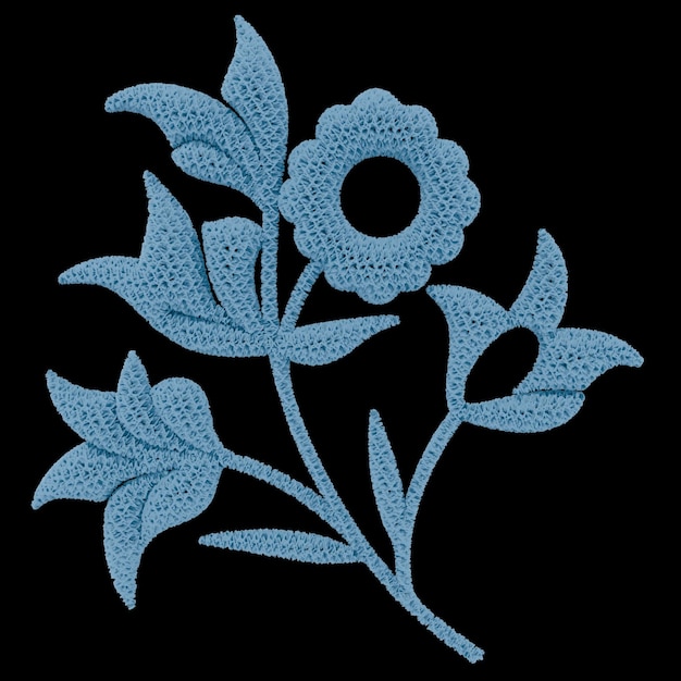Flor tejida en tres dimensiones