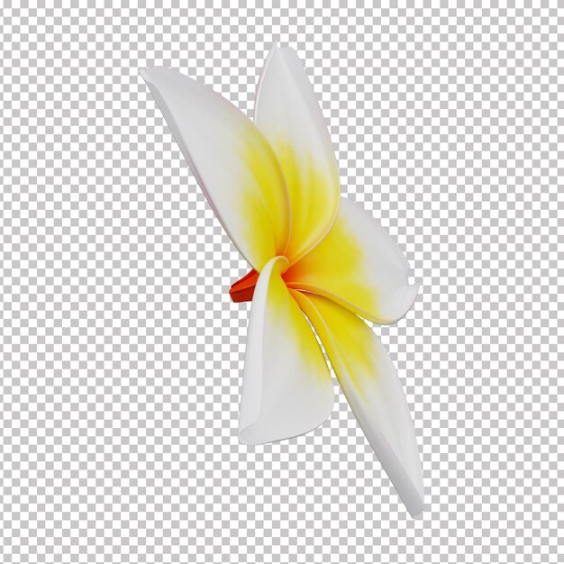 PSD flor tropical 3d plumeria rubra para el verano con fondo transparente