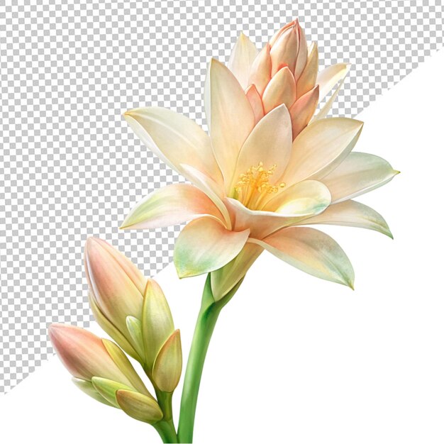 PSD flor tuberosa sobre un fondo transparente