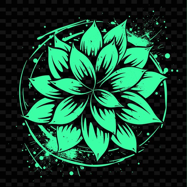 Una flor verde con un fondo verde con una flor verde en el centro