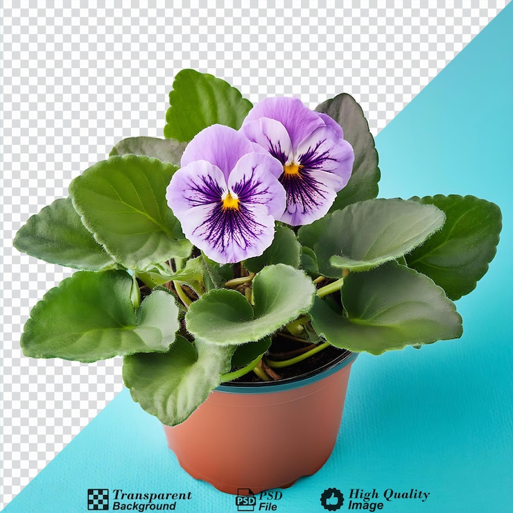 PSD la flor de la violeta aislada sobre un fondo transparente