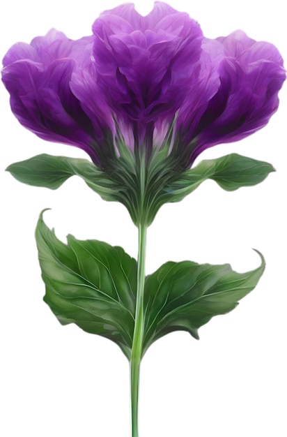 PSD flor violeta closeup brilhante translúcida flor de cor violeta