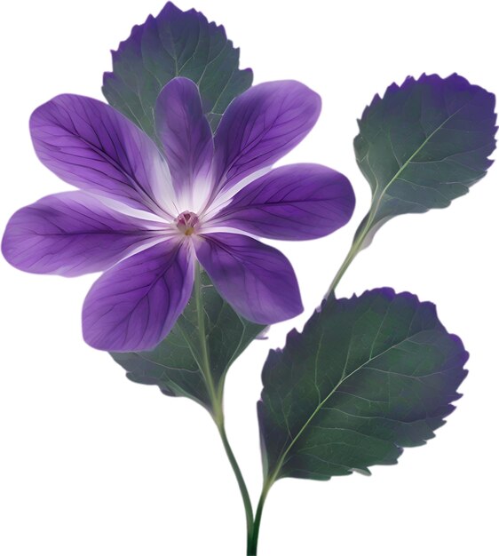 PSD la flor violeta es una flor translúcida de color violeta que brilla de cerca.