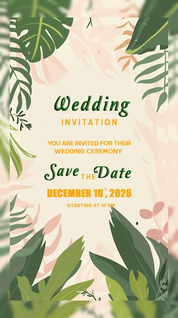PSD floral casamento e guardar data convite cartão de saudação elegante estilo vintage multiuso