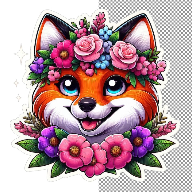 PSD floral motherhood animal mãe e jovem na natureza lap sticker