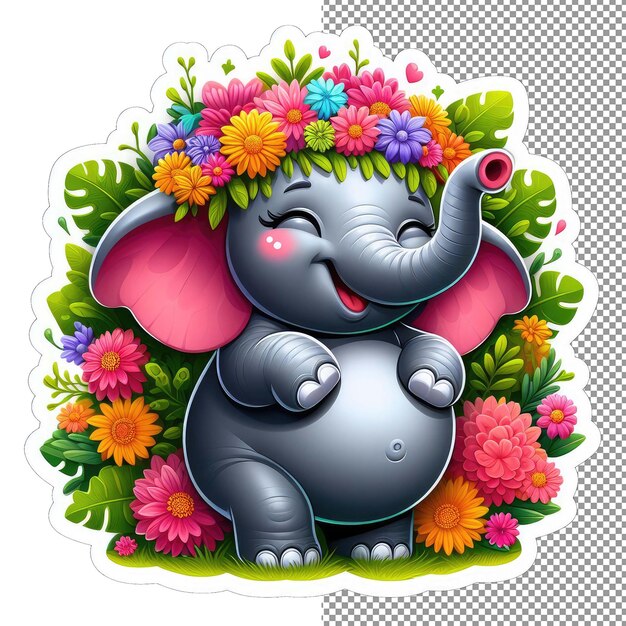 PSD floral motherhood animal mãe e jovem na natureza lap sticker