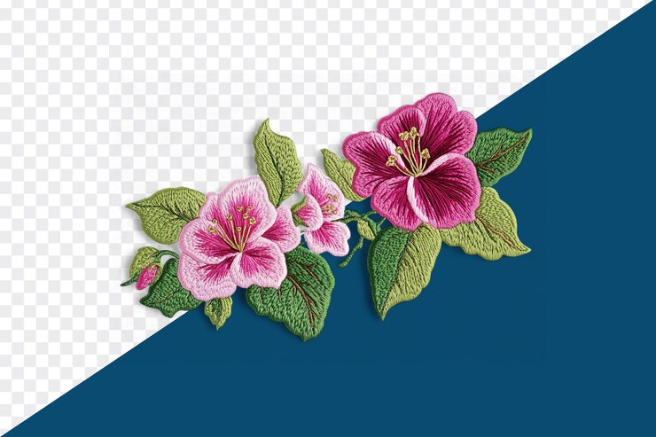 PSD flores amarillas bordadas en tela natural blanca bordado popular ucraniano ropa adornada