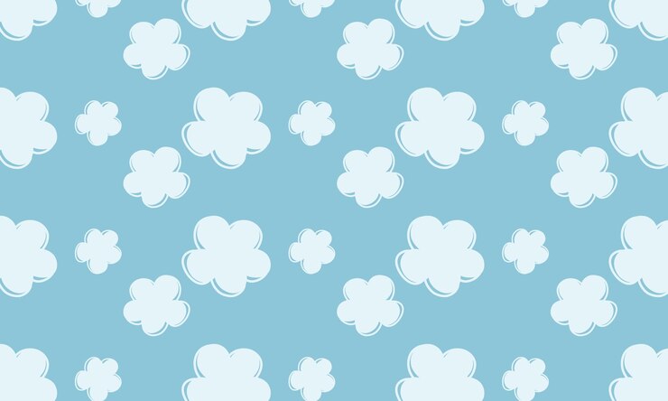 PSD flores azuis em fundo azul repetindo padrão raster