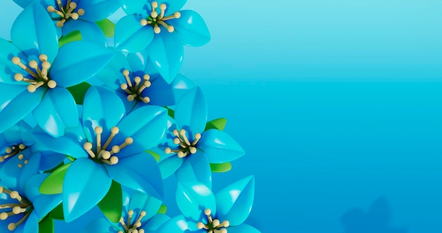 flores azules sobre un fondo azul