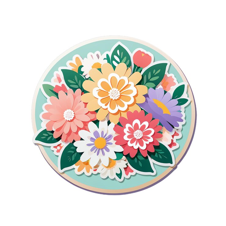 PSD flores de bodas celebraciones pegatinas y calcomanías
