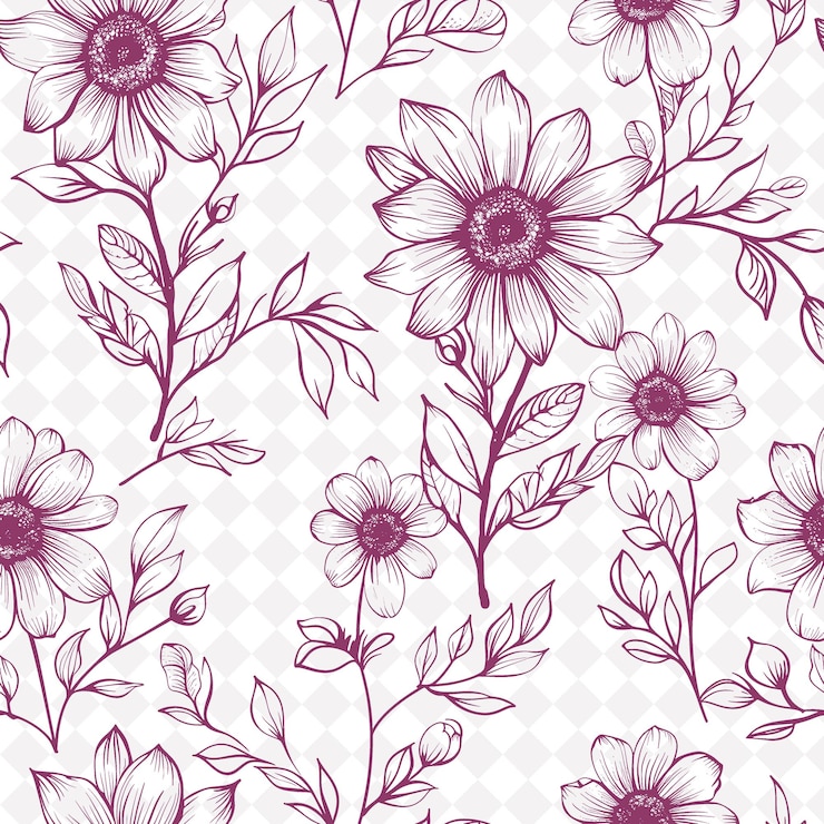 PSD flores de color púrpura sobre un fondo blanco