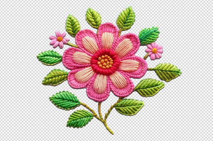 Flores de bordado em png