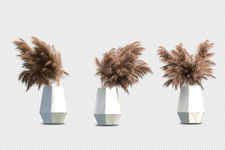 PSD flores en florero en representación 3d aislada