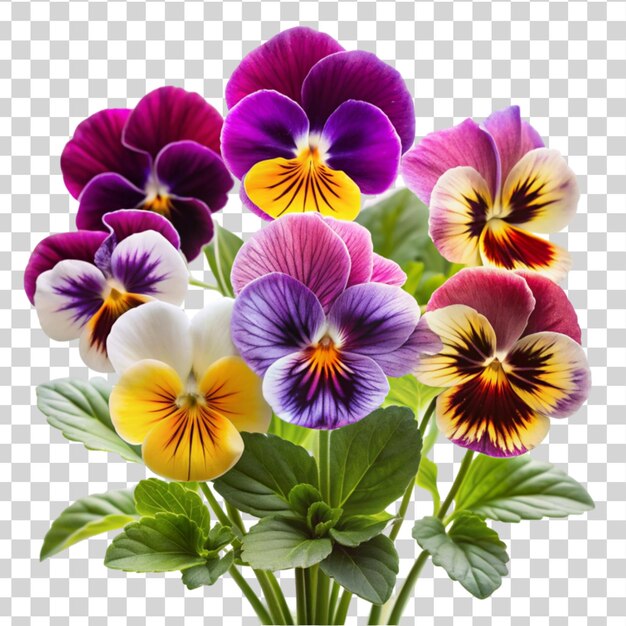 PSD flores de pansy aisladas en un fondo transparente