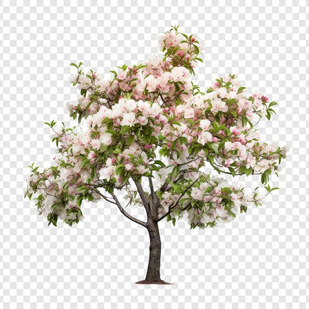 PSD flores de primavera árbol de manzana en flor aislado en un fondo transparente