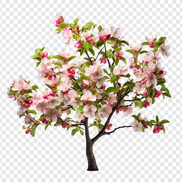 PSD flores de primavera árbol de manzana en flor aislado en un fondo transparente