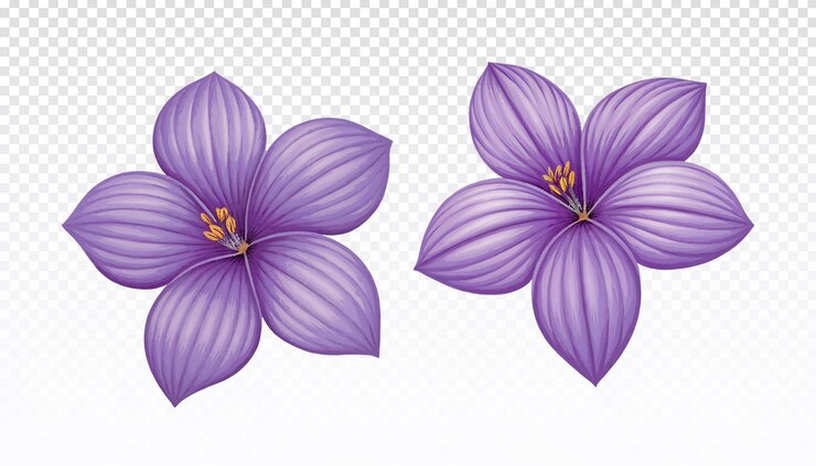 PSD flores púrpuras vibrantes con detalles intrincados de los pétalos