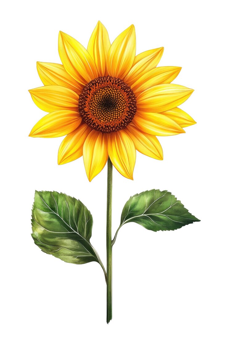Flores radiantes del girasol mexicano hiperrealista llanura blanca aislada fondo transparente alto