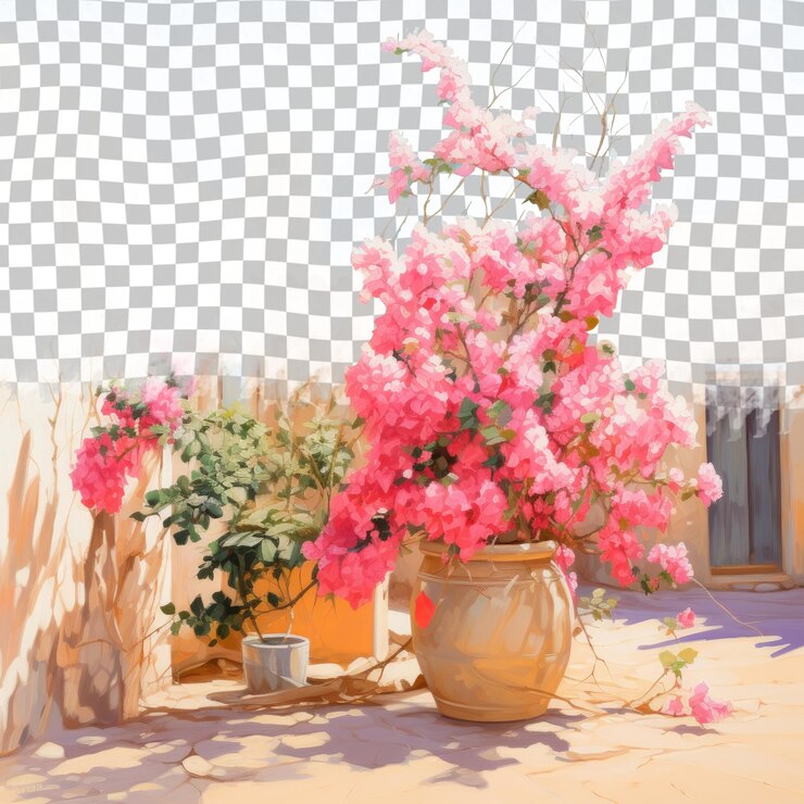 PSD flores rosadas en un jarrón sobre un fondo transparente un hermoso arreglo floral