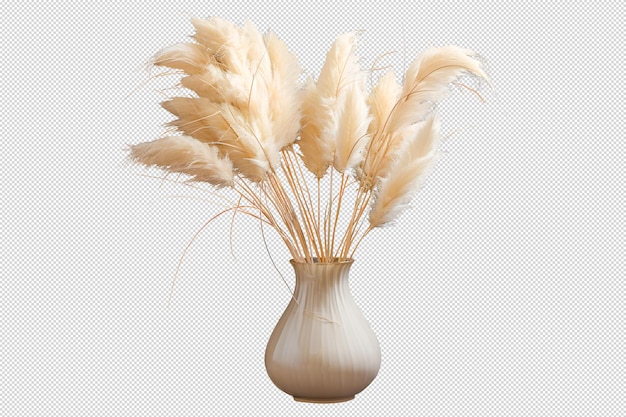 Flores secas em renderização 3d isoladas em branco