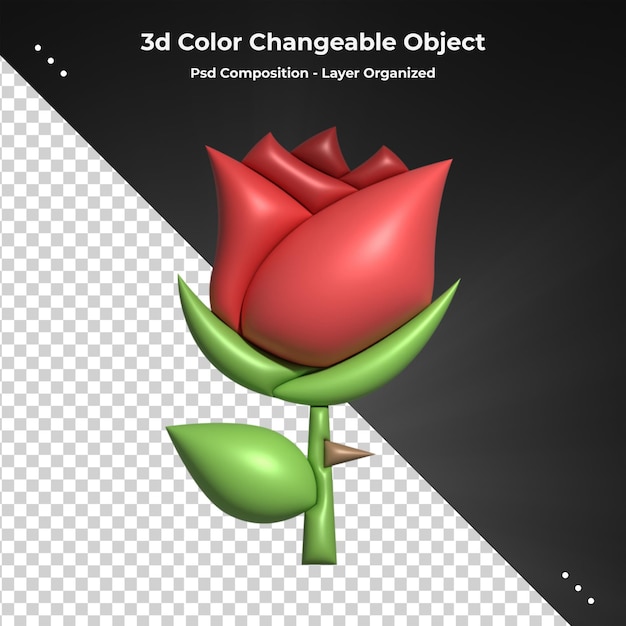 PSD flores silvestres 3d renderizado 3d realista para composición psd