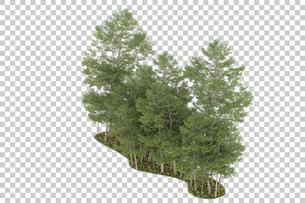 Floresta em fundo transparente. renderização em 3d - ilustração