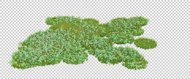 Floresta na ilustração de renderização 3d de fundo transparente