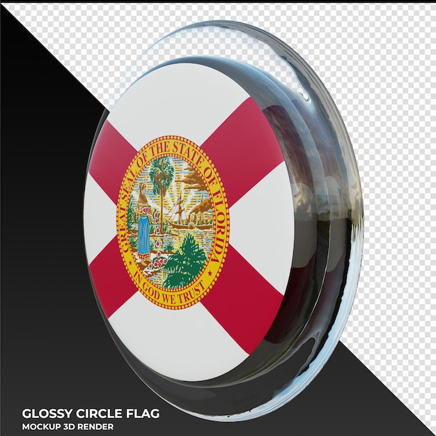 Florida0002 Drapeau de cercle brillant texturé 3d réaliste
