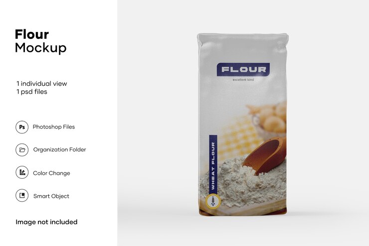 PSD flour package mockup