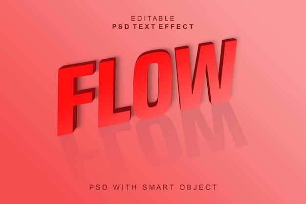 Flow red 3d-texteffekt