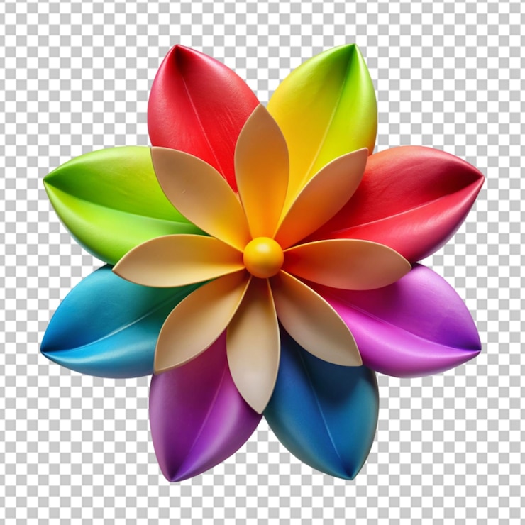 PSD flower colorful three petal flower png