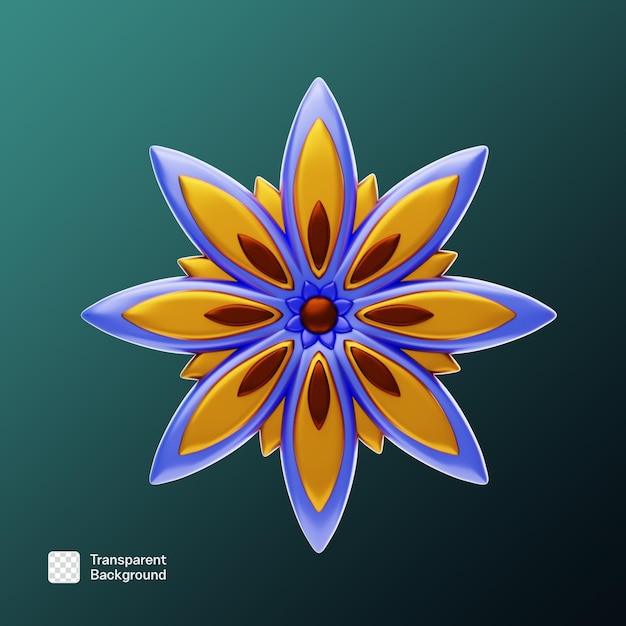 Flower Shape 3D PNG Template