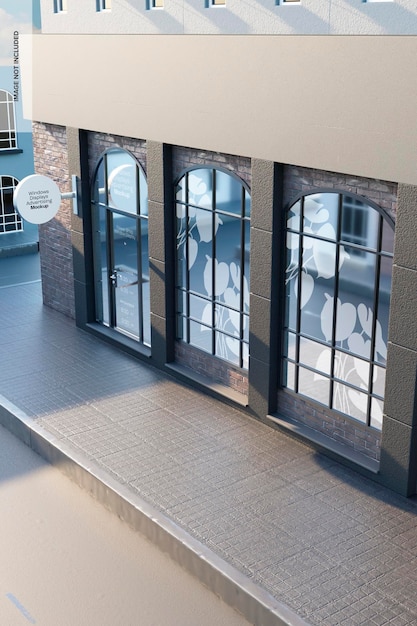 Flower Shop Schaufenster Mockup, High Angle View