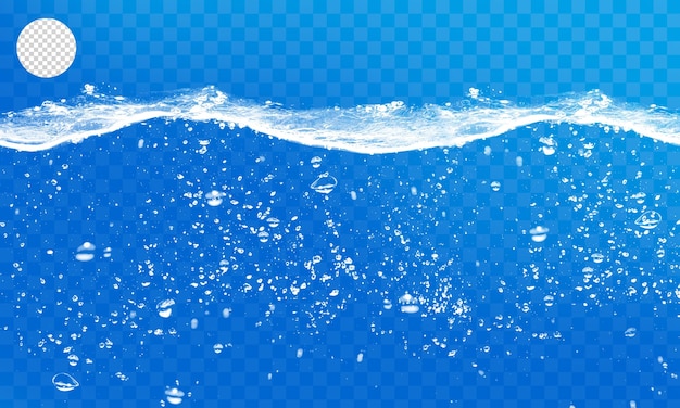 PSD flüssiges wasser mit transparentem hintergrund der blase